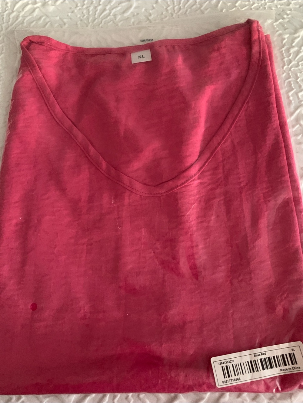 Women’s V-Neck Tank Top - Rose Red